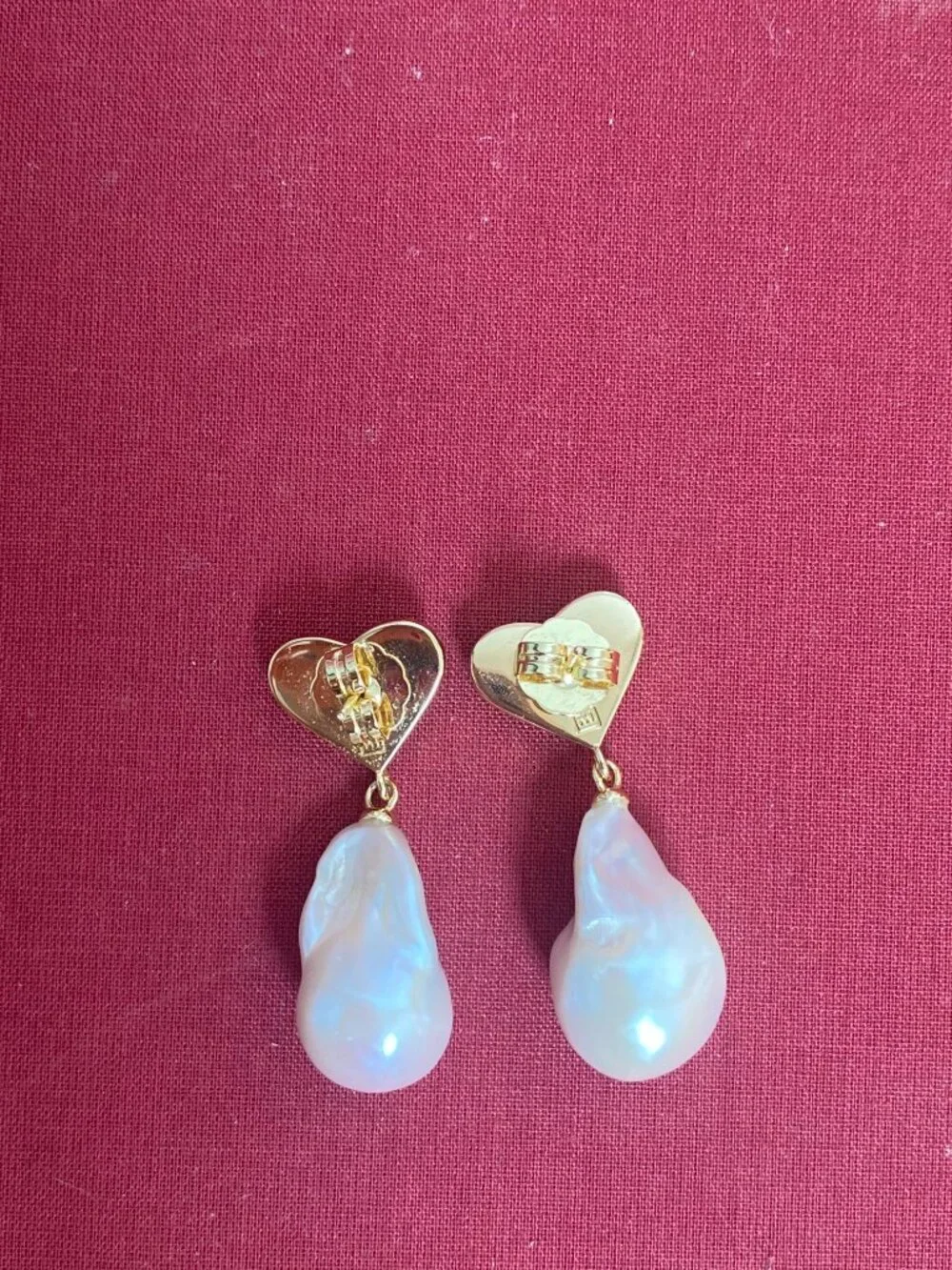 Vintage-Inspired Pearl Drop Earrings W/ Onyx Heart Gemstone from F+H Studios